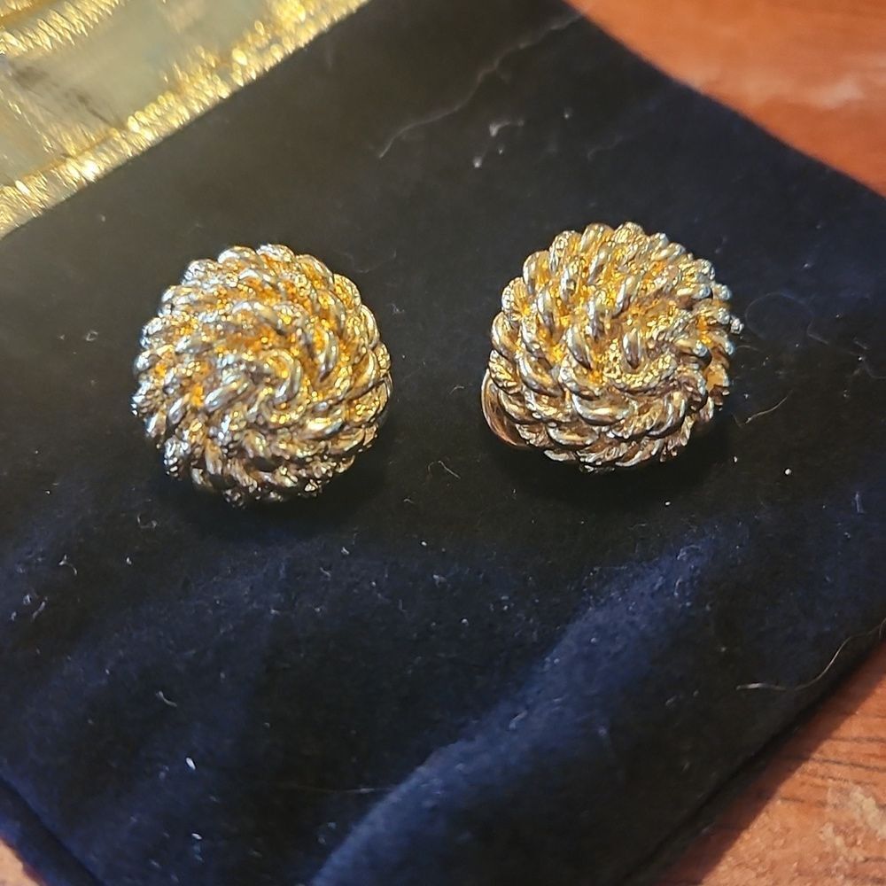 Monet Gold-Tone Twisted Rope Clip-On Earrings